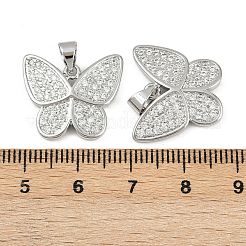 Brass Micro Pave Clear Cubic Zirconia Pendants&nbsp;KK-C109-01P