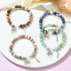 Natural & Synthetic Gemstone Stretch Bracelets&nbsp;BJEW-JB09885
