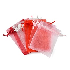 40Pcs 4 Colors Organza Bags Jewellery Storage Pouches Wedding Favour Party Mesh Drawstring Gift&nbsp;OP-FS0001-03C