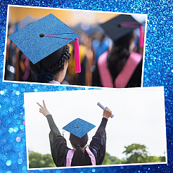 Square EVA Glitter Graduation Cap Topper Stickers&nbsp;DIY-WH20053-05F