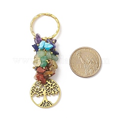 Chakra Natural Gemstone Chip Pendant Keychain&nbsp;KEYC-JKC00414-03