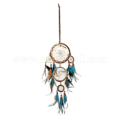 Indian Style ABS Woven Web/Net with Feather Pendant Decorations&nbsp;AJEW-B016-06