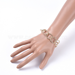 Aluminum Textured Cable Chain Bracelets & Necklaces Jewelry Sets&nbsp;SJEW-JS01094-03