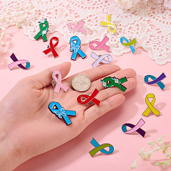 20Pcs 10 Styles Awareness Ribbon Enamel Pin&nbsp;JEWB-TA0001-39