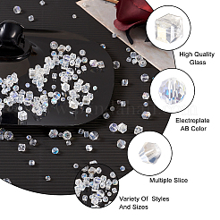300Pcs 9 Style Electroplate Glass Beads Strands&nbsp;EGLA-BY0001-01