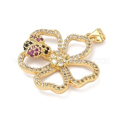 Brass Micro Pave Cubic Zirconia Pendants&nbsp;KK-P345-32G