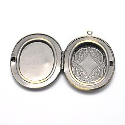Brass Locket Pendants&nbsp;KK-F717-22AB-NR