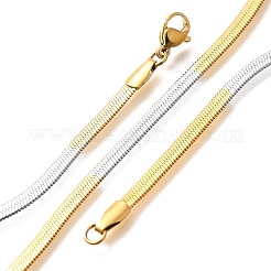 Stainless Steel Flat Snake Chain Necklaces for Men Women&nbsp;NJEW-G160-04GP-01