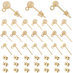 Brass Stud Earring Findings&nbsp;KK-SC0007-33