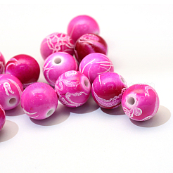 Spray Painted Drawbench Acrylic Round Beads&nbsp;X-ACRP-S657-8mm-M