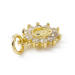 Brass Micro Pave Cubic Zirconia Charms&nbsp;ZIRC-F132-36G