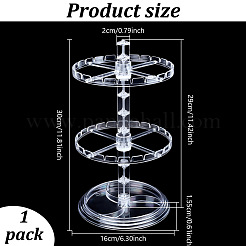 2-Tier Rotatable Round Plastic Earring Display Stands&nbsp;EDIS-WH0032-23