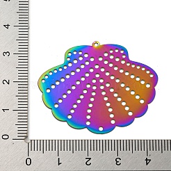 Ion Plating(IP) 201 Stainless Steel Etched Metal Embellishments Pendants&nbsp;STAS-G328-02H-RC