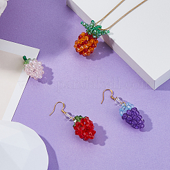 4Pcs 4 Styles Glass Woven Beads&nbsp;GLAA-FH0001-83