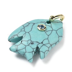 Synthetic Turquoise Carved Pendants&nbsp;G-G460-01G-01