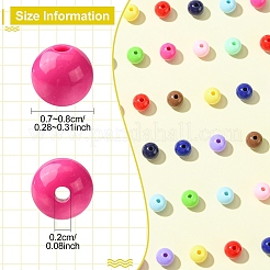 300Pcs 12 Colors Opaque Acrylic Beads&nbsp;MACR-YW0003-99