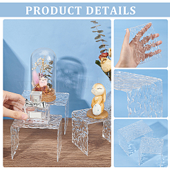 3Pcs 3 Sizes Water Ripple Acrylic Jewelry Display Risers&nbsp;ODIS-WH0061-04