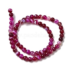 Natural Banded Agate Beads Strands&nbsp;G-I392-A01-6mm-01