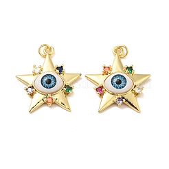 Brass Micro Pave Colorful Cubic Zirconia Pendants&nbsp;ZIRC-E006-05G-03