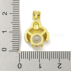 Rack Plating Brass Micro Pave Clear Cubic Zirconia with Enamel Pendant&nbsp;KK-B091-37G-02