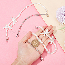 2Pcs Adjustable ABS Imitation Pearl Beaded Bag Straps&nbsp;DIY-AR0003-16C