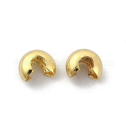 Brass Crimp Beads Covers&nbsp;KK-P232-14G