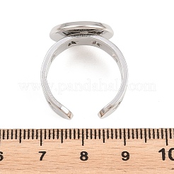 Hollow Star 304 Stainless Steel Open Cuff Ring Components&nbsp;STAS-F366-07D-P
