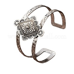 Vintage Iron Hollow Floral Rhombus Cuff Bangles for Women&nbsp;WGD2606-01