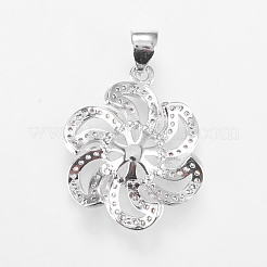 Brass Micro Pave Cubic Zirconia Peg Bails Pendants&nbsp;ZIRC-L068-59P