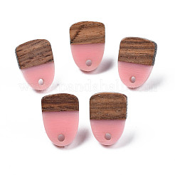 Resin & Walnut Wood Stud Earring Findings&nbsp;MAK-N032-026A
