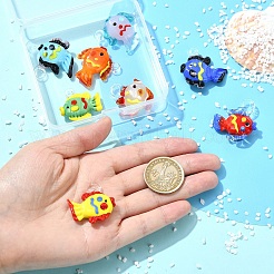8Pcs 8 Colors Handmade Lampwork Pendants&nbsp;LAMP-YW0004-33