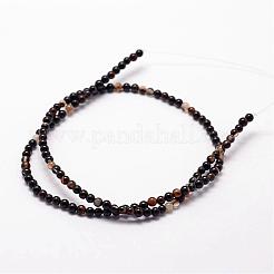 Natural Black Agate Beads Strands&nbsp;G-N0184-02-2mm