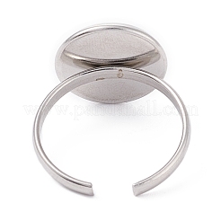 Non-Tarnish 304 Stainless Steel Cuff Rings Components&nbsp;STAS-F274-04C
