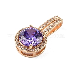 Brass Micro Pave Cubic Zirconia Pendants&nbsp;KK-E795-21KCG