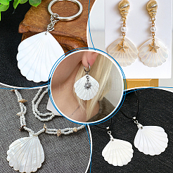 24Pcs 4 Styles Natural Freshwater Shell Carved Pendants&nbsp;BSHE-PH0001-48