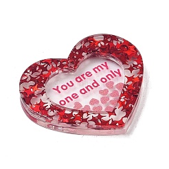 Valentine's Day Printed Opaque Acrylic Pendants&nbsp;FIND-D283-11I