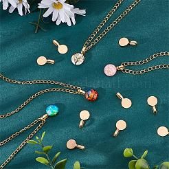 100Pcs Tibetan Style Alloy Glue On Flat Pad Pendant Bails&nbsp;FIND-DC0002-16