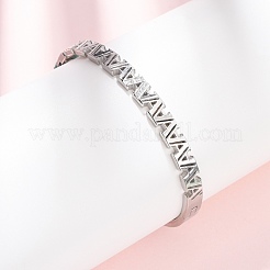 304 Stainless Steel Micro Pave Cubic Zirconia Hinged Bangles for Women&nbsp;BJEW-Z146-01P