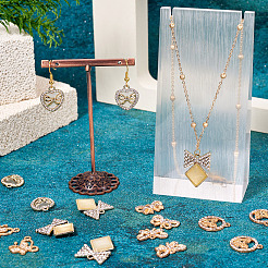 24Pcs 6 Styles Alloy Crystal Rhinestone Pendants&nbsp;FIND-TA0006-20LG