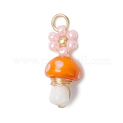 Copper Handmade Lampwork Pendants&nbsp;PALLOY-MZ00667