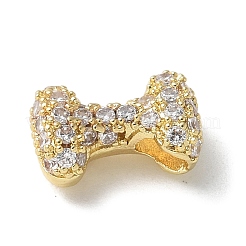 Brass Micro Pave Cubic Zirconia Beads&nbsp;X-KK-P290-61G-I
