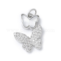 Brass Micro Pave Cubic Zirconia and Glass Pendants&nbsp;KK-F892-49P