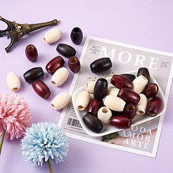 60Pcs 3 Colors Wooden Beads&nbsp;WOOD-CD0001-12