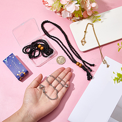 6Pcs 3 Styles Waxed Cord & 304 Stainless Steel Macrame Pouch Empty Stone Holder Pendant Slider Necklace Making&nbsp;NJEW-SC0001-88