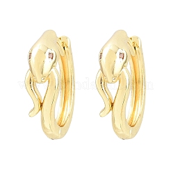 Brass Micro Pave Cubic Zirconia Hoop Earrings&nbsp;KK-CBAD104-04G-F