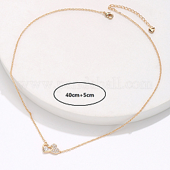 Brass Cubic Zirconia Heart Pendant Necklace for Women&nbsp;CQ9479