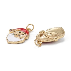 Christmas Themed Brass Micro Pave Cubic Zirconia Pendants&nbsp;ZIRC-L101-01G