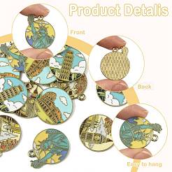 20Pcs 5 Styles Alloy Enamel Pendants&nbsp;ENAM-FS0004-06