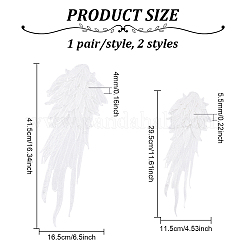 2 Pairs 2 Style Angel Wing Polyester Embroidery Lace Appliques&nbsp;DIY-FG0003-89B