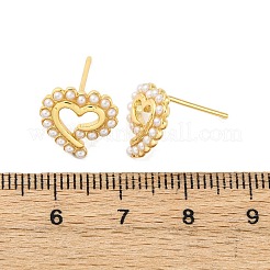 Heart Brass Stud Earrings&nbsp;EJEW-H158-09G